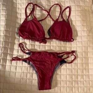 San Lorenzo maroon bikini small